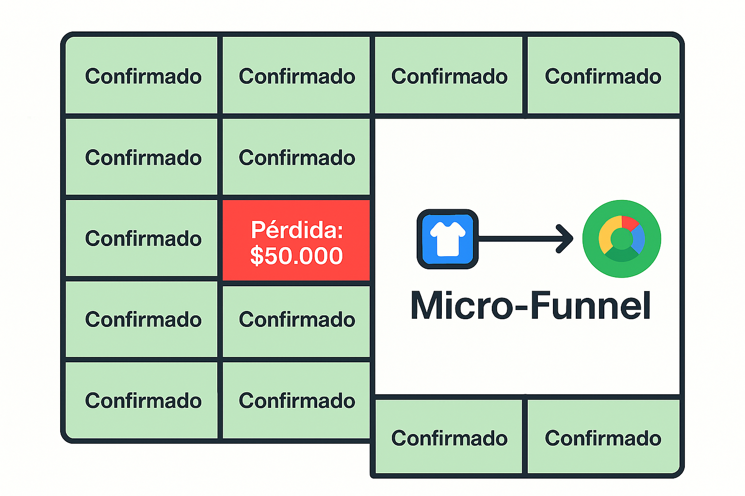 Un calendario con una cita cancelada que genera una pérdida, y un micro-funnel que se activa para llenar ese espacio.